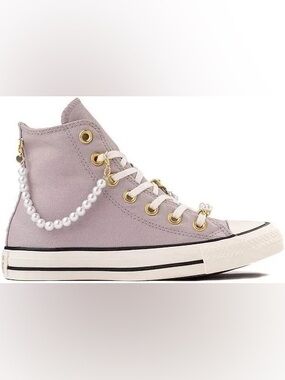 Converse All Star High Top Sneaker with Pearls and Lace Size 7